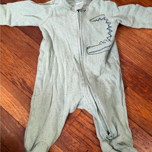 Carter's Light Green Crocodile Footie